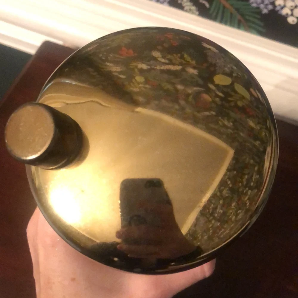 Vintage Sage Green & Gold Greek Scene Glass Cocktail Shaker